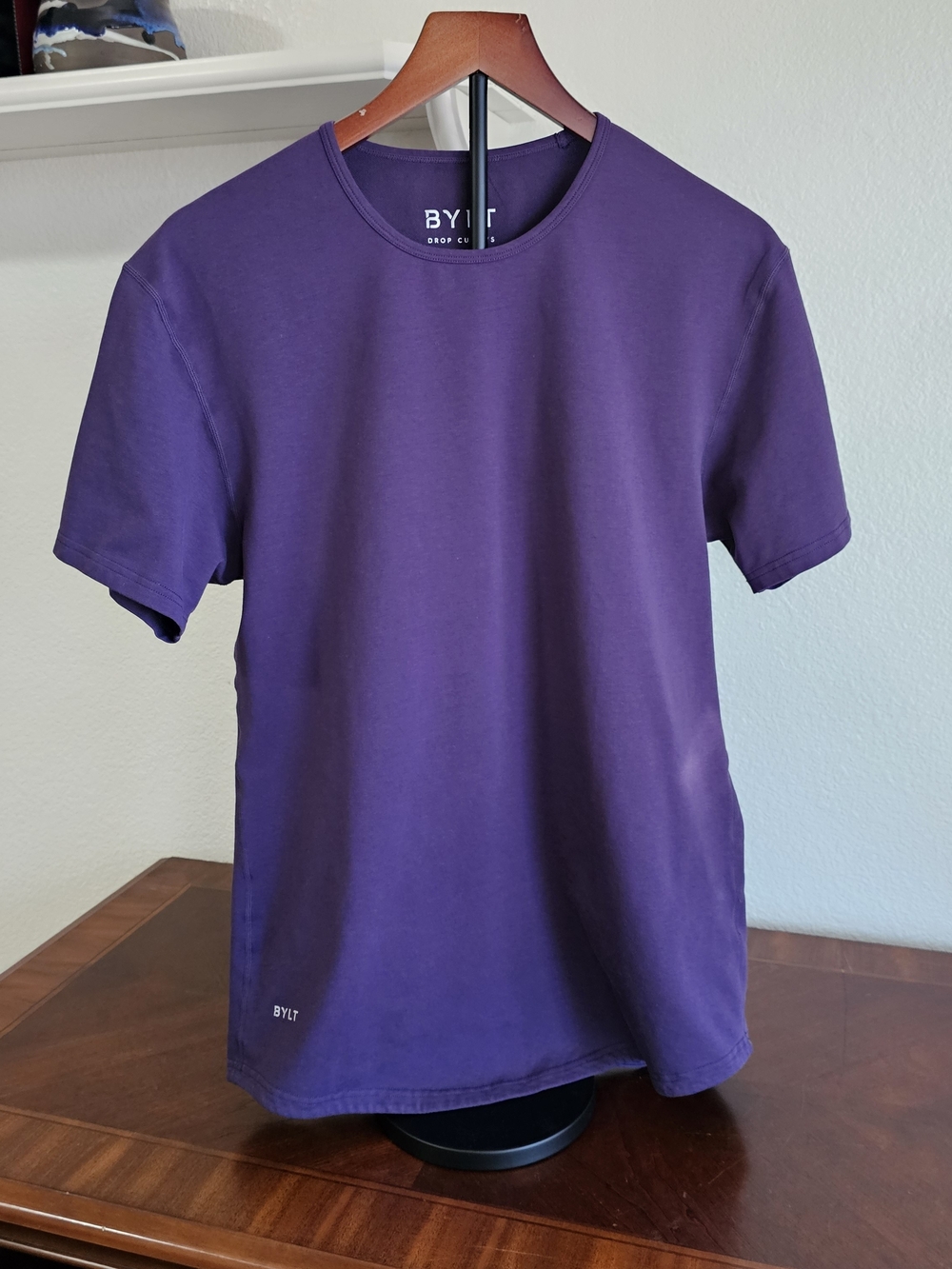 BYLT Basics Drop-Cut Lux Athletic Cut T-Shirt, Men's Medium Purple